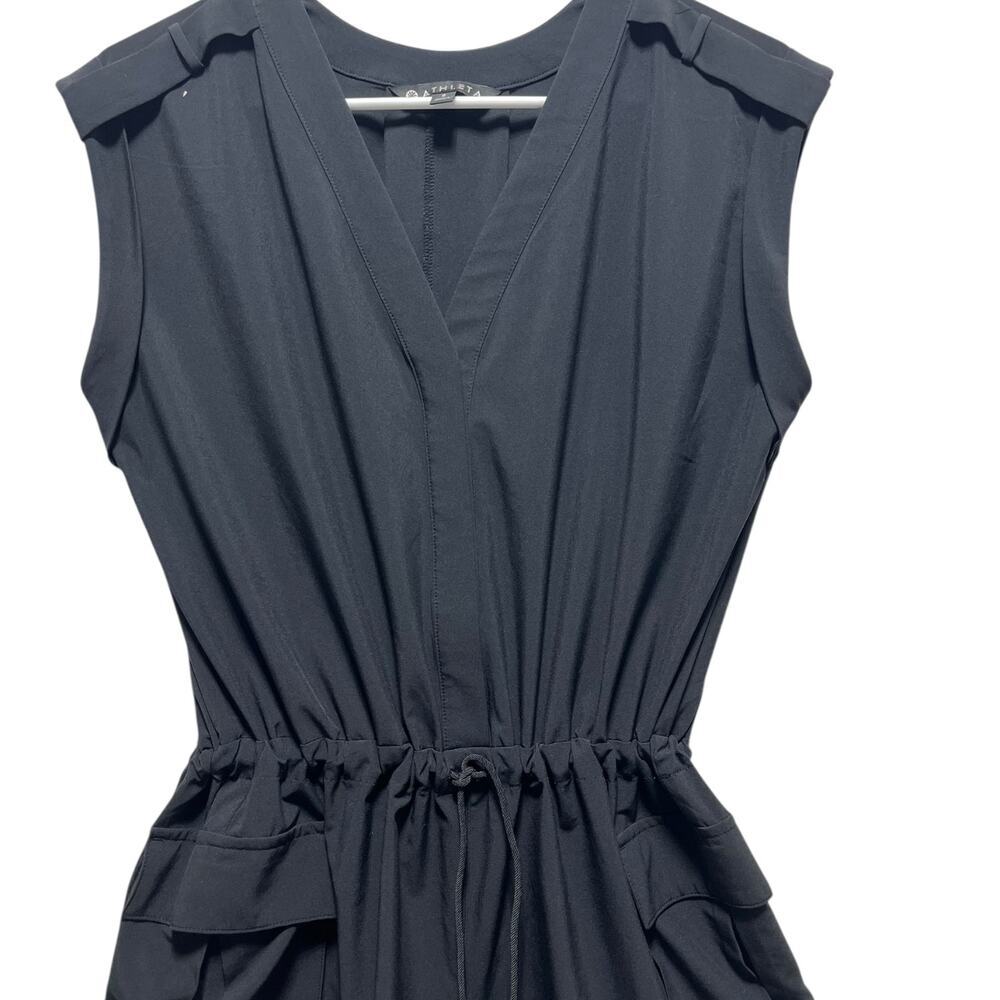 Athleta Black Utility Romper Size 2 Women’s Sleeveless V-Neck Pockets - Picture 8 of 16